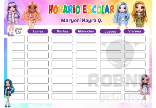 Rainbow High Horario Escolar